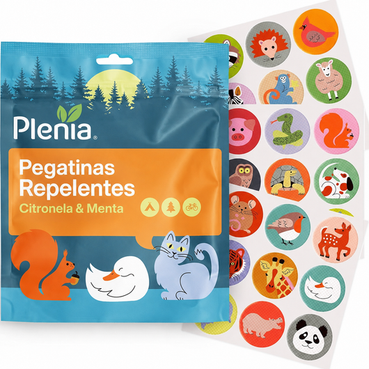Plenia - Pegatinas con repelente natural de mosquitos