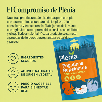 Plenia - Pegatinas con repelente natural de mosquitos