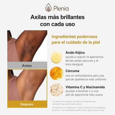 Plenia - Desodorante de vainilla blanqueador de axila