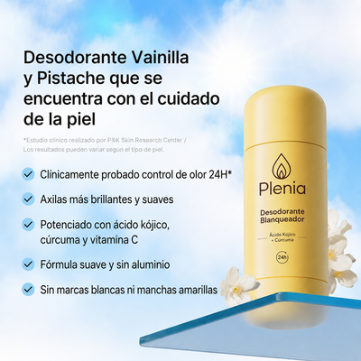 Plenia - Desodorante de vainilla blanqueador de axila