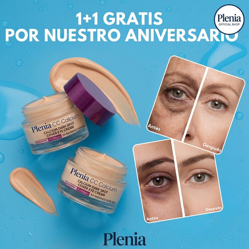 Plenia CC Calcium - Crema Correctora Instantánea de Ojeras | 1+1 GRATIS